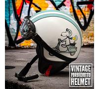 CASCO Snoopy HELMET VINTAGE PELLE IDEA REGALO compatibile Lambretta RETRÓ
