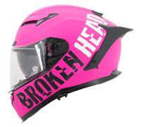 Casco Sportivo Rosa Opaco Con Visiera Broken Head Street Division