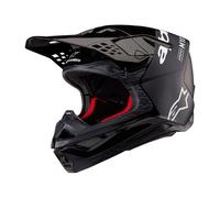 Alpinestars Supertech S-M10 Flood 2024 Casco Motocross, nero-grigio, taglia 2XL per maschi