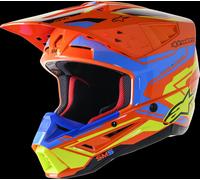 Alpinestars S-M5 Action 2, casco da motocross XL male Arancione Fluo/Blu/Giallo Fluo