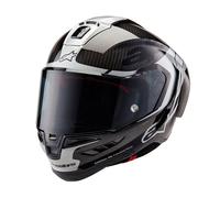 Alpinestars Supertech R10 Element Carbon Casco, nero-bianco-rosso, taglia XS per maschi