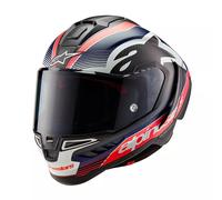 Alpinestars Supertech R10 Team Carbon Casco, nero-rosso-blu, taglia XL per maschi