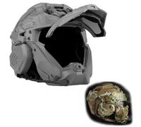 Casco Tattico A Protezione Completa Con Cuffie Integrate, Ventola Antiappannamento, Visiera Ribaltabile E Sistema A Doppia Lente(G)