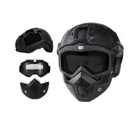 Casco tattico Airsoft e maschera integrale con occhiali rimovibili con supporto NVG anteriore e guida laterale PJ FAST Helmet