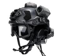Casco Tattico Airsoft Paintball Fast con Set di Cuffie di Comunicazione, Occhiali Protettivi Tattici Multifunzionali III per Sport Militari Multi-soldati, Caccia e Tiro