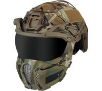 Casco tattico FAST, casco completamente coperto con maschera/occhiali in rete di acciaio, equipaggiamento protettivo per caccia e cosplay (CP)