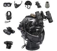 Casco Tattico FAST Set 9 in 1 Con Cuffie Antirumore Occhiali, Visiera Protettiva Supporto NVG Per Softair e Paintball