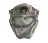 Casco Tattico Leggero e Regolabile con Protezione Completa, Fodera in Schiuma Traspirante in Rete D'Acciaio per la Caccia(Green)