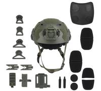 Casco Tattico Leggero Fast SF High Cut con Gancio e Anello e Binario for Visione Notturna e Fotocamere(Green)
