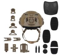 Casco Tattico Leggero Fast SF High Cut con Gancio e Anello e Binario for Visione Notturna e Fotocamere(Brown)