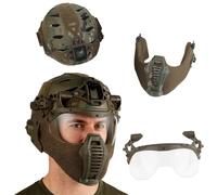 Casco Tattico Modulare Wendi 3.0 Adatto per Rotaie, 4 Combinazioni per Equipaggiamento Tattico e Accessori Cinematografici(Brown)