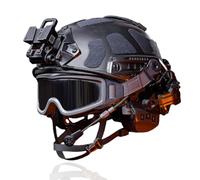 Casco Tattico Regolabile con Custodia per Contrappeso e Cuffie da Tiro Per Softair, Cosplay, Equipaggiamento Militare