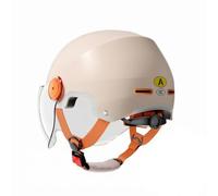 Casco Tipo A Scodella Leggero, Caffè Nebbia Latte | Omologato, Casco con Visiera Trasparente, Regolabile, per Città, ulti