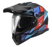 Casco Integrale On-Off Touring Ls2 MX702 Pioneer II Block Nero Rosso Blu Opaco L