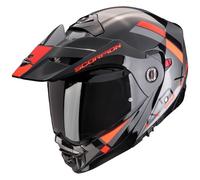 casco trail modulare scorpion adx-2 galane - argento / nero / rosso XXL