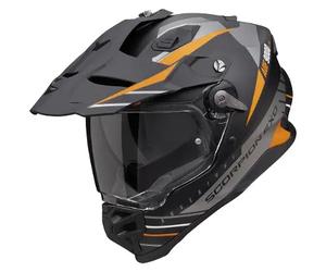 casco trail scorpion adf-9000 air feat - arancione / argento XS