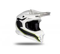 Casco UFO INTREPID 2023 Bianco Giallo fluo Nero Motocross Enduro Quad ATV HE174