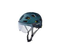 Casco urban cairn quartz visor led usb mips blue metalic