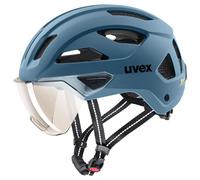 Uvex Stride Visor, casco da ciclismo, blu 53-56cm Stone Blue Matte