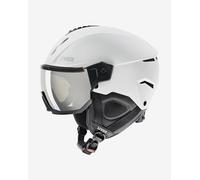 uvex instinct visor, casco da sci robusto unisex, con visiera, regolazione individuale delle dimensioni, white-black matt, 56-58 cm