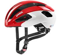 uvex rise cc, casco sicuro ad alte prestazioni unisex, regolazione individuale delle dimensioni, aerazione ottimizzata, red-white, 52-56 cm
