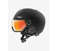 uvex wanted visor, casco da sci robusto unisex, con visiera, regolazione individuale delle dimensioni, black matt, 58-62 cm