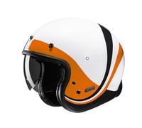 HJC V31 Emgo Retro Casco Jet, nero-bianco-arancione, taglia M per maschi