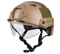 Casco Veloce Multifunzionale Tattico tipo PJ, Con Occhiali Scorrevoli Parasole, Adatto Per Sport All'aria Aperta Di Giochi Di Guerra Airsoft Paintball CS.