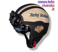 Casco Vintage Harley Davidson Stampa personalizzato in pelle s,m,l,xl