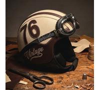 Casco Vintage In Eco Pelle Compatibile Vespa Lambretta Retro S M L XL