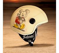 Casco vintage in pelle Compatibile Topolino Mickey Mouse Moto Per Vespa S M L XL