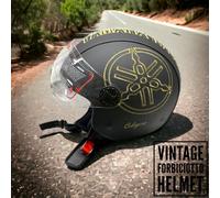 Casco vintage in pelle personalizzabile Con Nome Yamaha Visiera e/o Occhiali