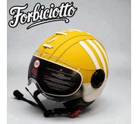 Casco vintage in pelle personalizzato Adidas Giallo Bianco S M L XL Per Vespa