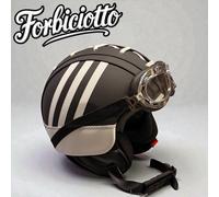 Casco vintage in pelle personalizzato Adidas Nero Bianco S M L XL Per Vespa
