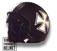 Casco vintage in pelle personalizzato Croce Di Malta Maltese Harley Davidson