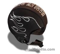 Casco vintage in pelle personalizzato ricamo Fiamme Per Harley Davidson