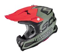 Scorpion Casco da motocross VX-22 Air Updown verde-nero-rosso opaco S