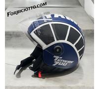 CASCO YAMAHA Tènèrè 700 HELMET VINTAGE PERSONALIZZABILE PELLE Blu Nero Bianco