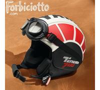 CASCO YAMAHA Tènèrè 700 HELMET VINTAGE PERSONALIZZABILE PELLE Rosso Bianco