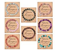 CASDAN 8 braccialetti con perline da donna in pietra naturale a forma di cuore Sometimes You Forget You're Awesome, idea regalo per la sua amica, sorella, mamma, festa della mamma, compleanno, laurea
