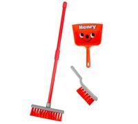 Casdon Set scope Henry | Set giocattolo per le pulizie per bambini dai 3+ | Divertente e educativo | Include scopa, spazzolone e paletta!