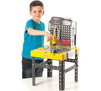 Casdon Tool Box Workbench , 2-In-1 Tool Box & Workbench For Children Aged 3+ , Includes Over 60 Tools For DIY Roleplay Fun!