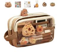 Case a matita a bocca aperta a apertura | 1 set Capybara Pencil Case, 7.7x4.7x2.8 Casa di matita kawaii con cerniera compartimentata con chiare le provviste scolastiche capybara della finestra anteri