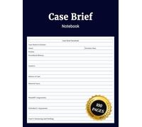 Case Brief Notebook: Simple Case Brief Journal for Law School Students to Record Facts Issues Arguments Analysis Court Decisions Notes and Organize Legal Study and Case Review for Practice and Exams