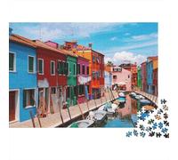 Case Colorate Puzzle 1000 Pezzi Materiale Riciclato Canal View Puzzles per Ragazzi e Ragazze di 6 Anni in Su Divertente And Sfidante Attività di Gioco Familiare 70x50cm/1000pcs