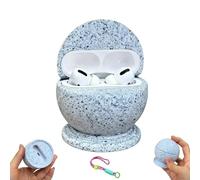 Case Compatible for Airpods Pro 1/2, Unique Artificial Stone Pillar Marble Texture Earphone Protective Case, Anti-Scratch Cute Round Earphone Protector Cover with Stand Base