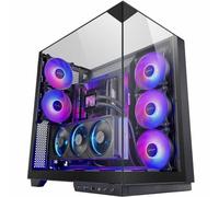 MARS GAMING MC-3GF, Case da Gioco ATX, Triplo Vetro Temperato, 2X Ventole ARGB Posteriori da 120 mm, Supporto verticale per Schede Grafiche, PC Tower Raffreddamento a Liquido fino a 360 mm, Nero