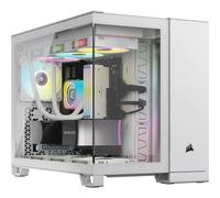 CORSAIR iCUE LINK 2500X RGB Small-Tower mATX Case per PC a Doppia Camera - Vetro Panoramico Temperato - Compatibile con Scheda Madre Connessione Inversa - 2 Ventole CORSAIR RX120 RGB Incluse - Bianco