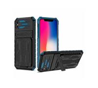 Case cover for Iphone Xs Max Kickstand Armor Card Wallet Phone Cover Case(blue)