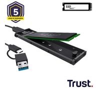 CASE/CUSTODIA HDD SSD NMVe M.2 USB USB-C + USB-A TRUST - NERO